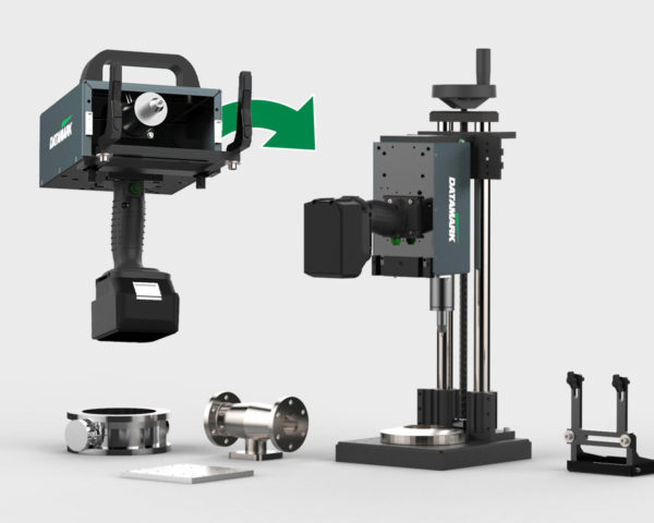 Mount for precise benchtop marking of metal tags and smaller parts