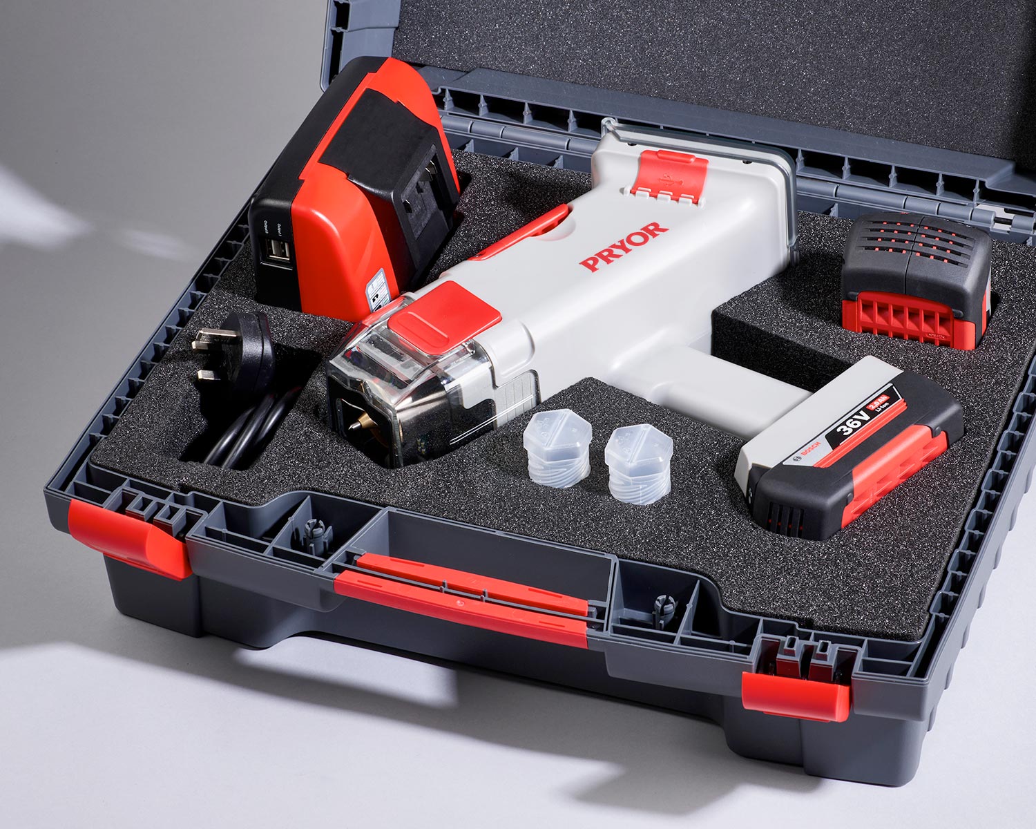 Cordless portable part marking machine with carrying case