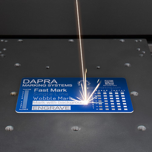 Laser marking anodized aluminum data plates