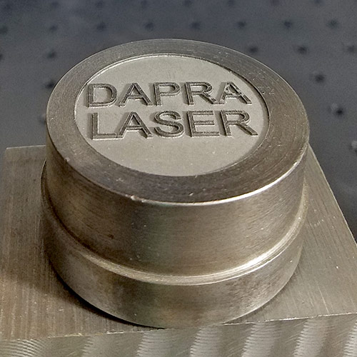 Create a raised mark in stainless steel with a fiber laser marking machine